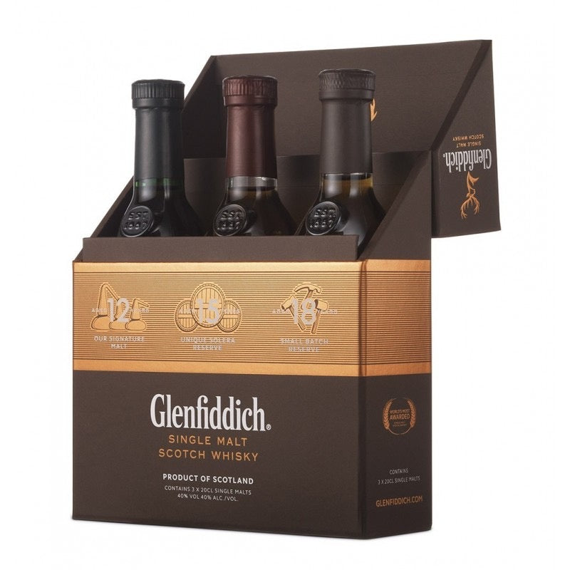 Glenfiddich Pack 12YO, 15YO, 18YO 20CL