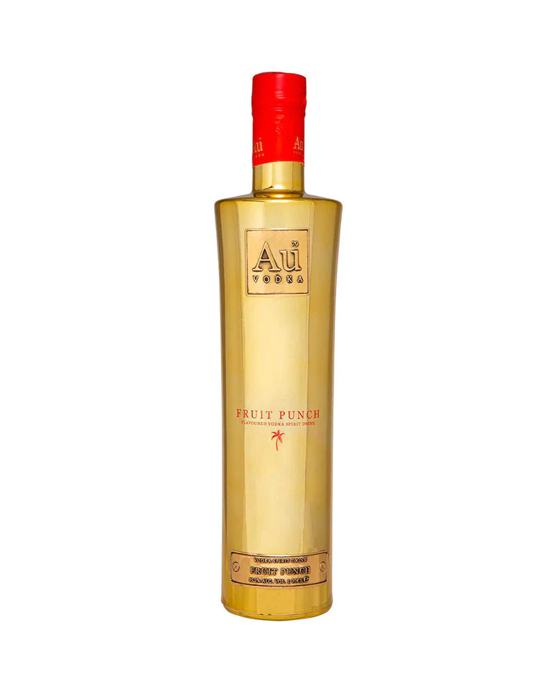 Au Vodka Red Cherry, botella dorada