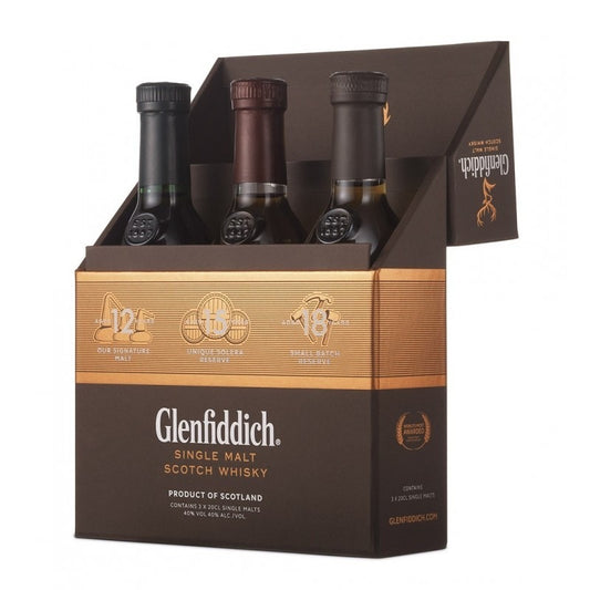 Glenfiddich Pack 12YO, 15YO, 18YO 20CL