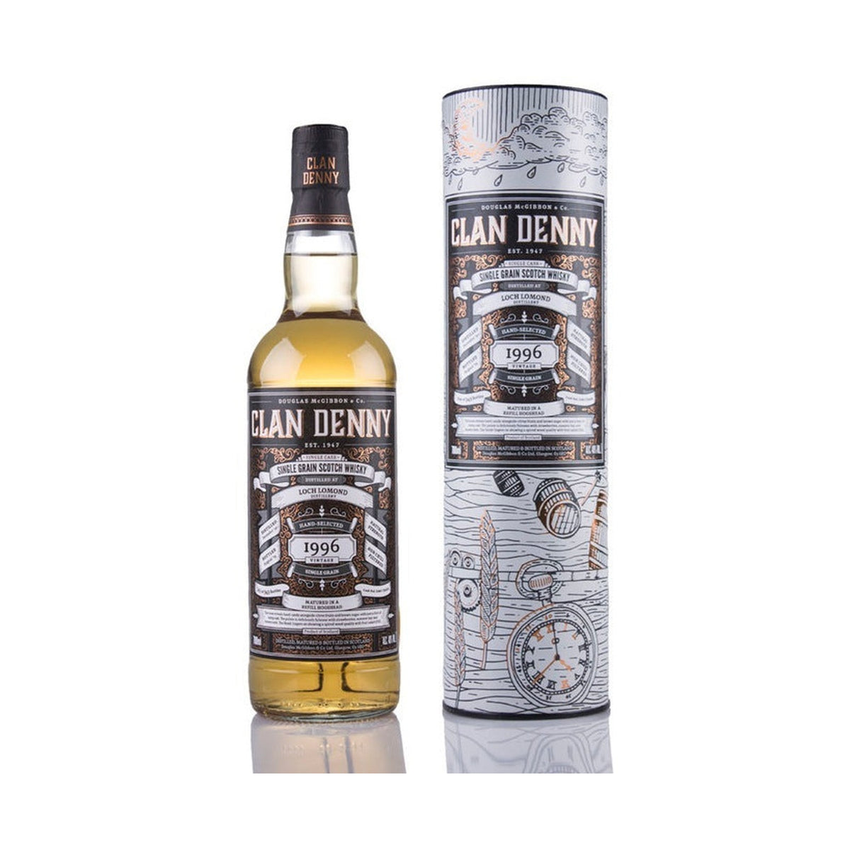 ClanDenny Loch Lomond Vintage 1996 Single Grain Scotch Whisky